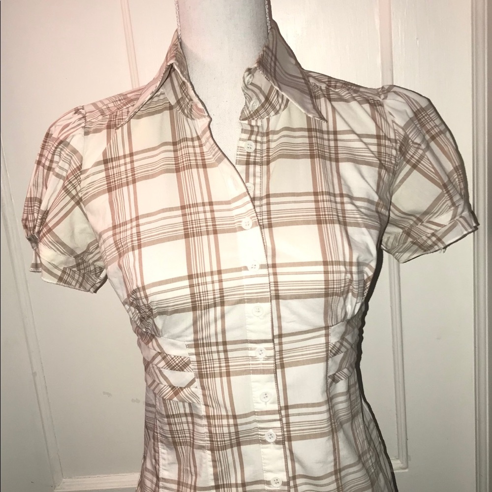 2b bebe collared short sleeve top